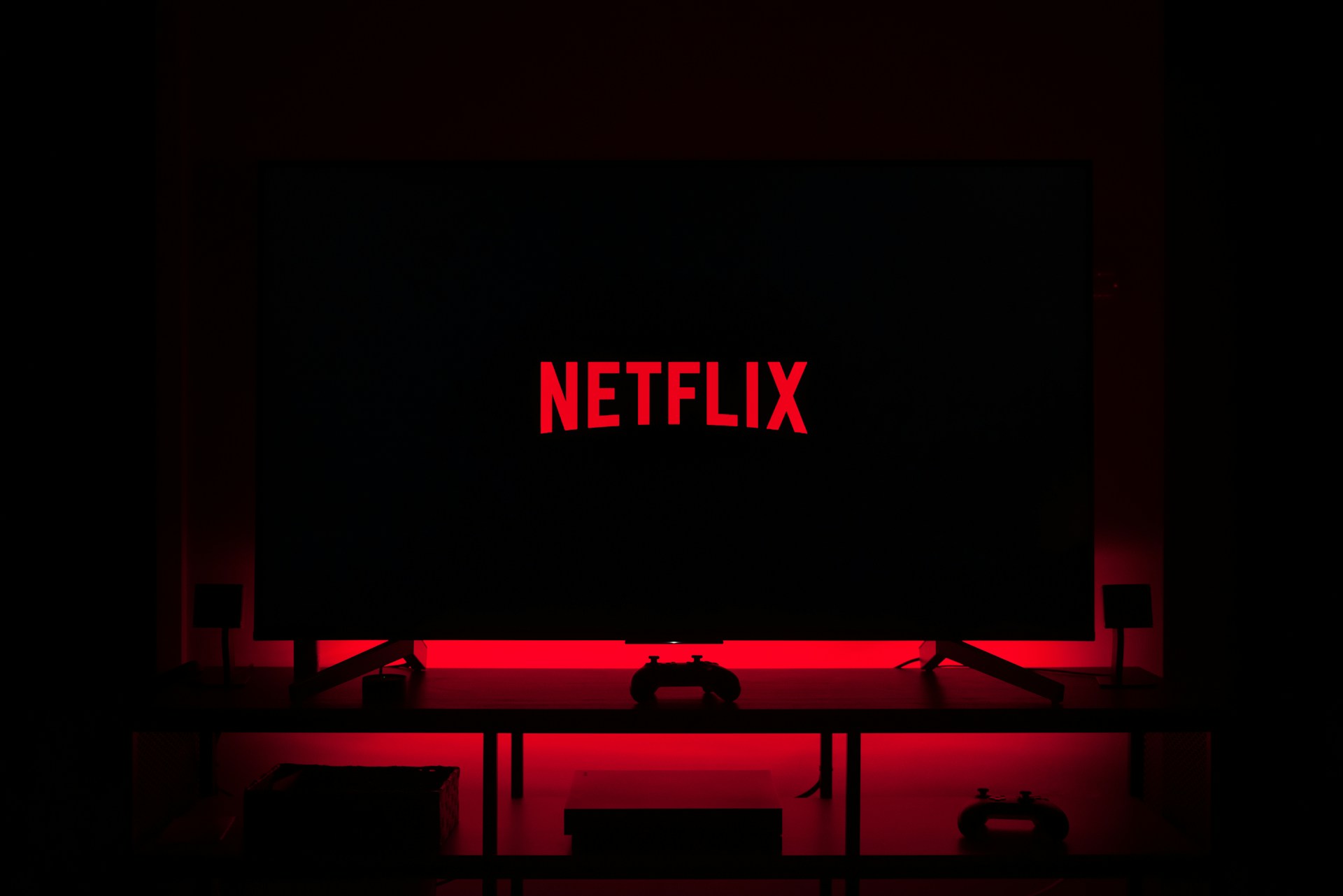 flat-screen-television-displaying-netflix-logo