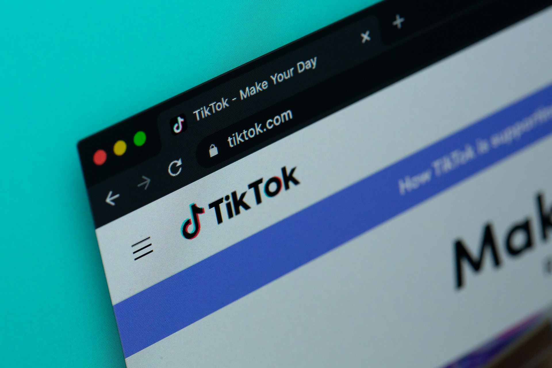 a-computer-screen-with-the-word-tiktok-on-it